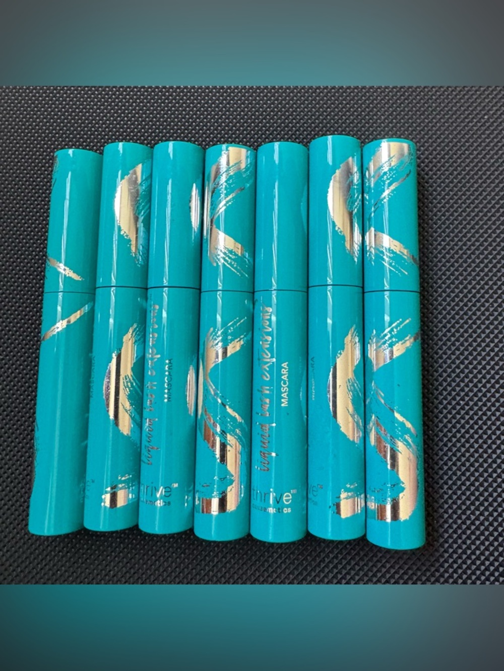 Thrive Mascara Set in Teal with Gold Accents